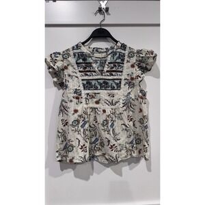 Penelope Rose Blouse Womens XL Floral Hippie Peasant Flowy Tiered Cottagecore